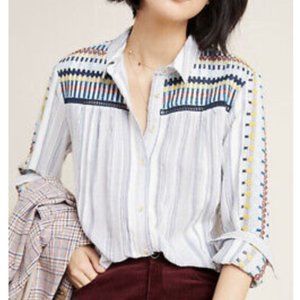 Anthropologie The Cate Classic Button Down Blue